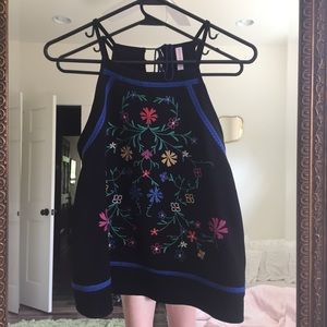Flower Embroidered Tank