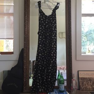 American Eagle Flower Maxi Front Slit Dress
