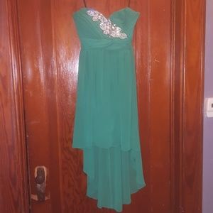 Emerald green high-low dress