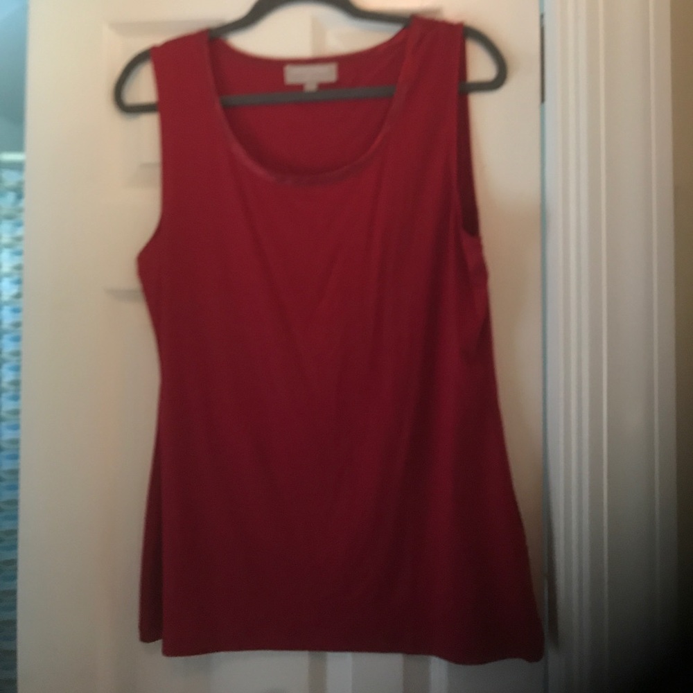 Banana Republic cotton tank with silky neckline
