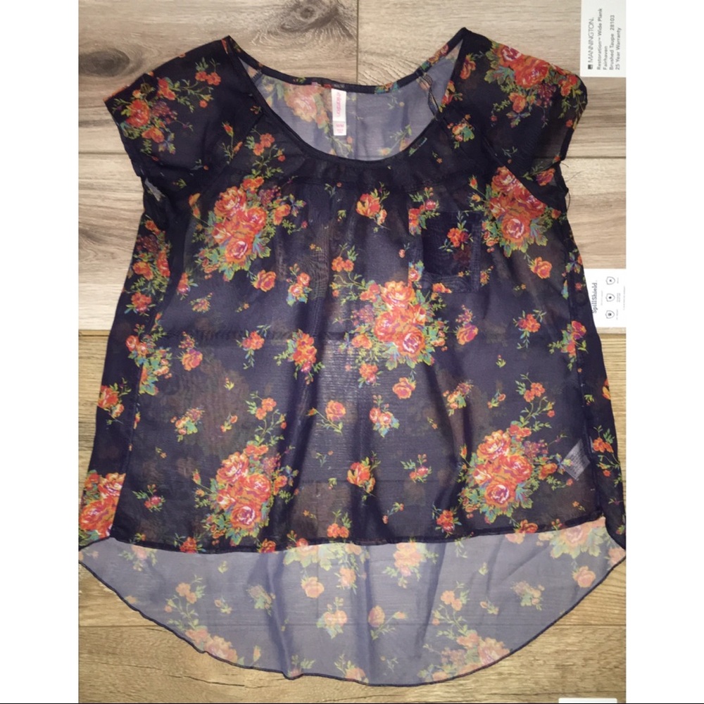 Navy Blue Coral High Low Top.