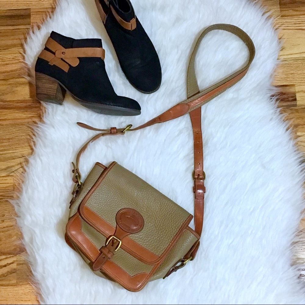 Vintage AWL Dooney & Bourke tan + brown crossbody