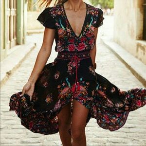 Boho Mexican Maxi Dress  size M