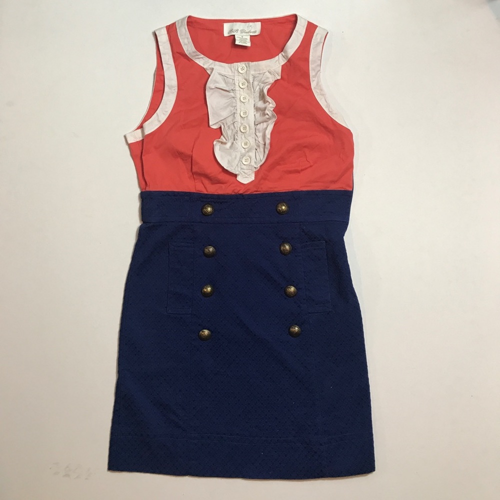 BB Dakota vintage Dress size 6 coral and navy