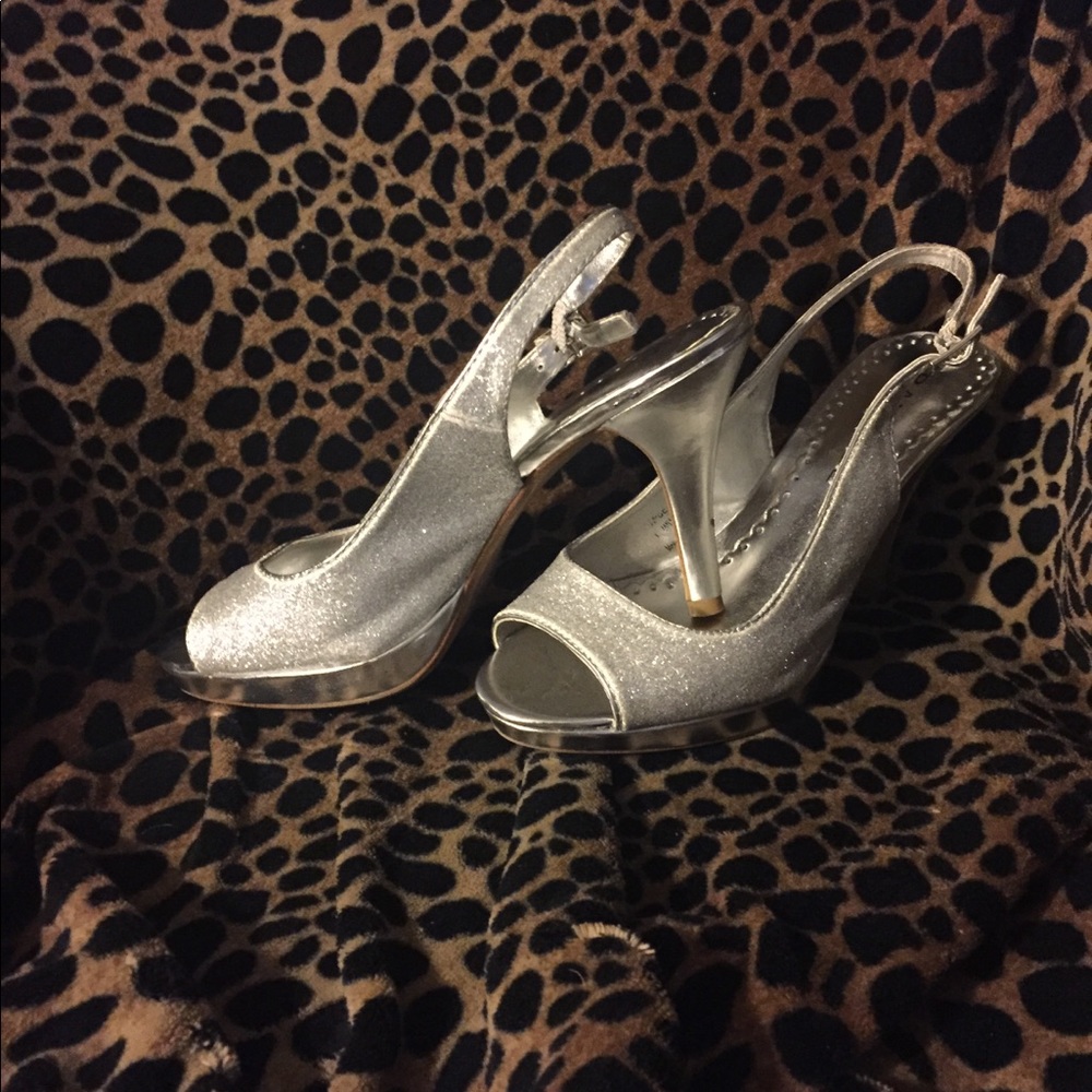 Rampage Silver Glitter Heels