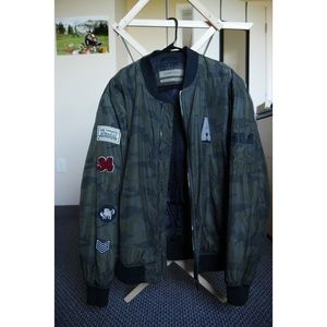 ZARA Camo Military Bomber w/ Patches