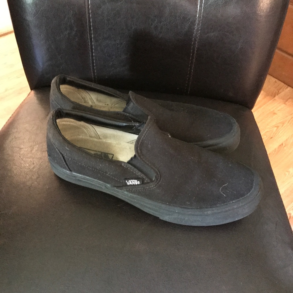 VANS black on black slip on