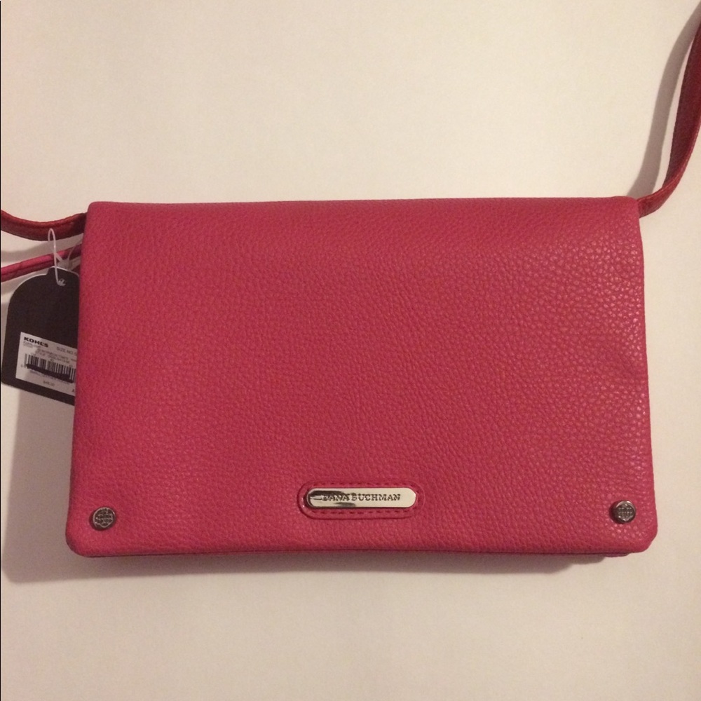 Pink & red Dana Buchman multi-pocket cross-body 👜 - Picture 2 of 8