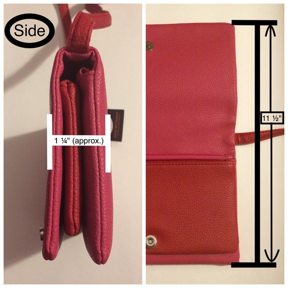 Pink & red Dana Buchman multi-pocket cross-body 👜 - Picture 5 of 8