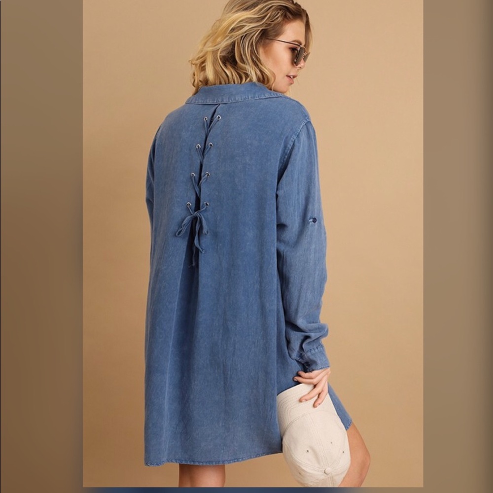 ONLY 1 XL--Melodie Mineral Washed Button Up Tunic - Picture 4 of 4