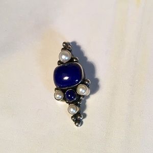 Janice Girardi lapis pendant in 925 silver