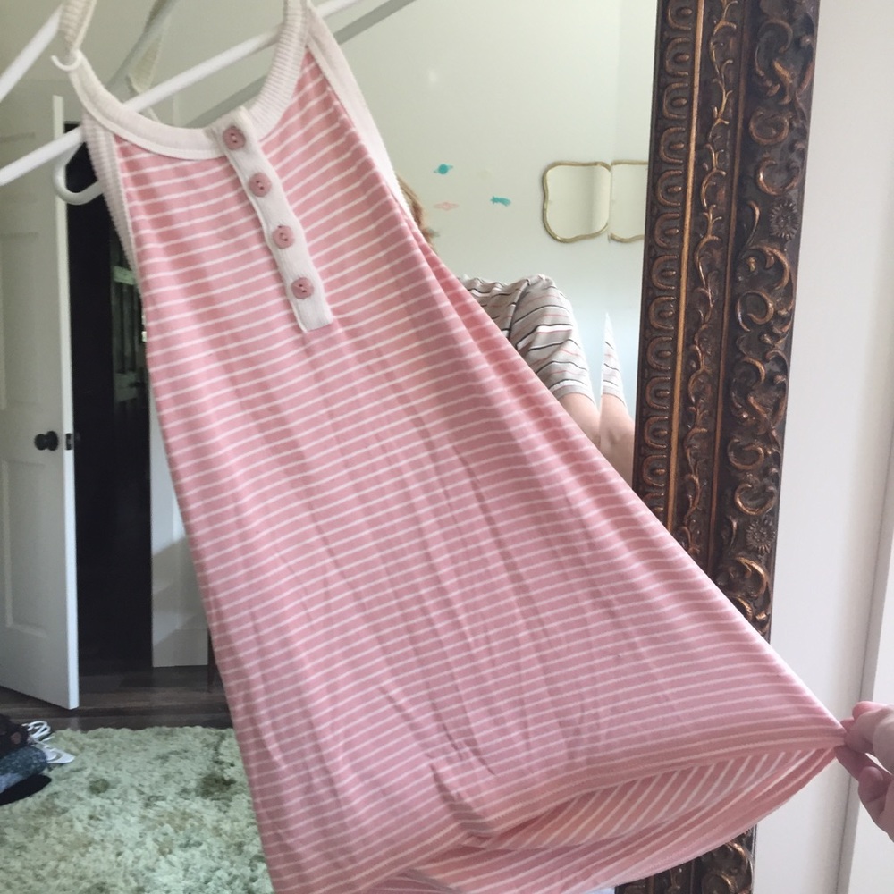Pink & White Striped Racerback Tank