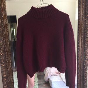 Burgundy Turtleneck Sweater
