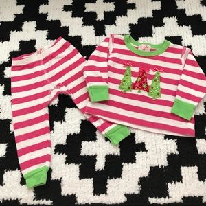 Mud pie baby girl Christmas pajama set