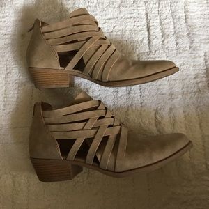 Adorable cut out booties! Taupe color Adorable cut out booties! Taupe color