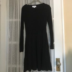 Black long sleeve sweater dress