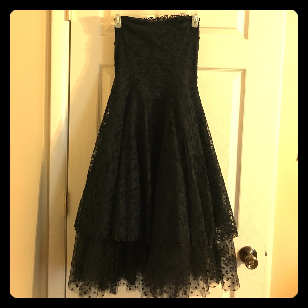 Vintage black lace dress.