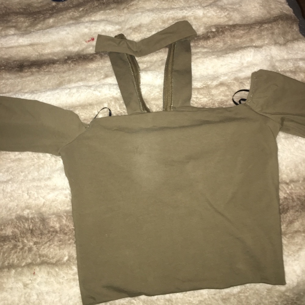 Olive green crop top brand new
