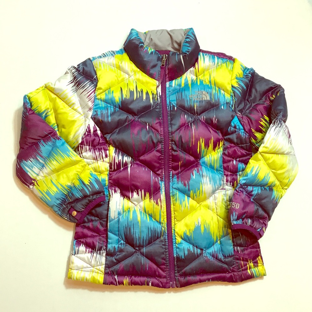 The North Face girls puffer jacket med 10/12 multi