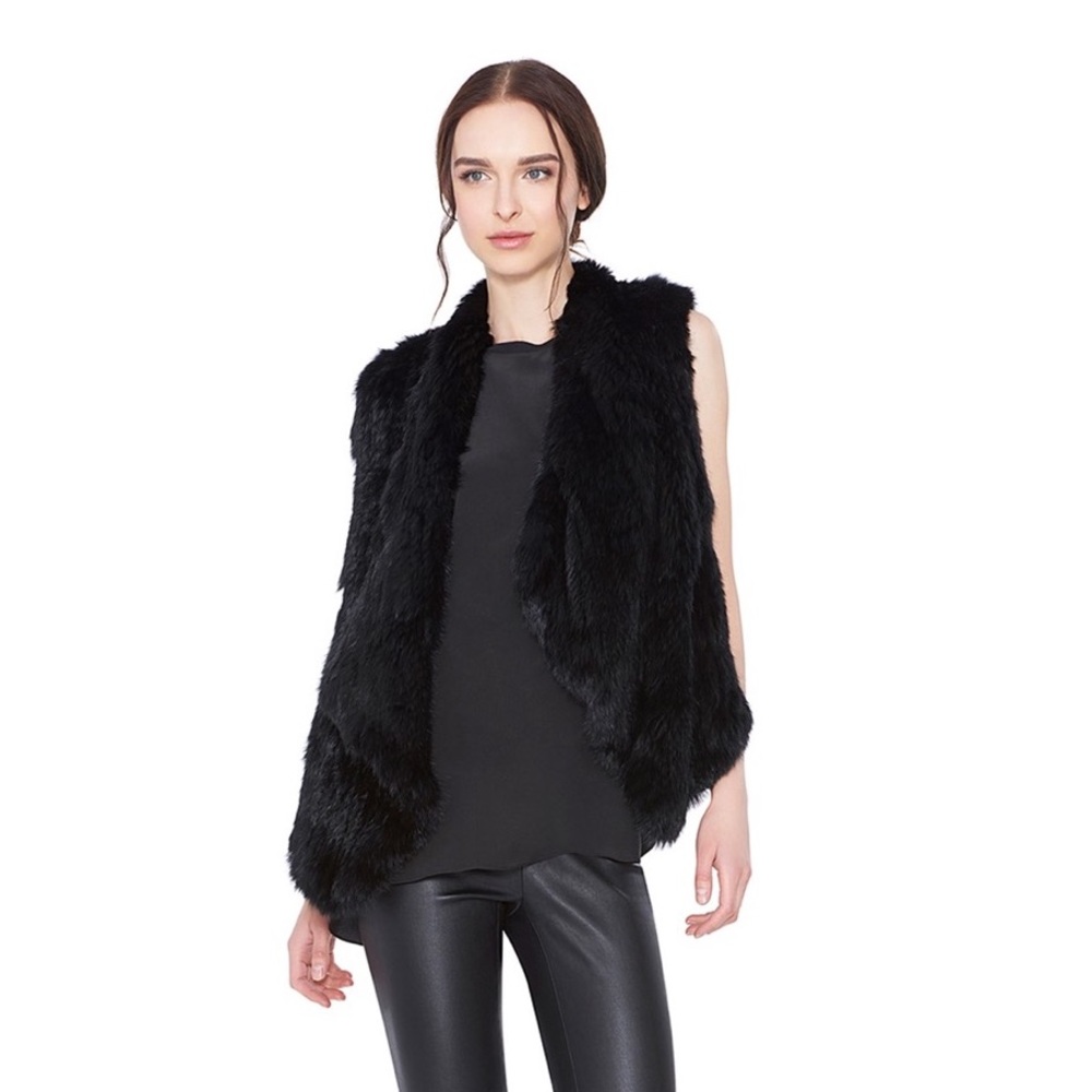 Alice & Olivia Rabbit Fur Vest