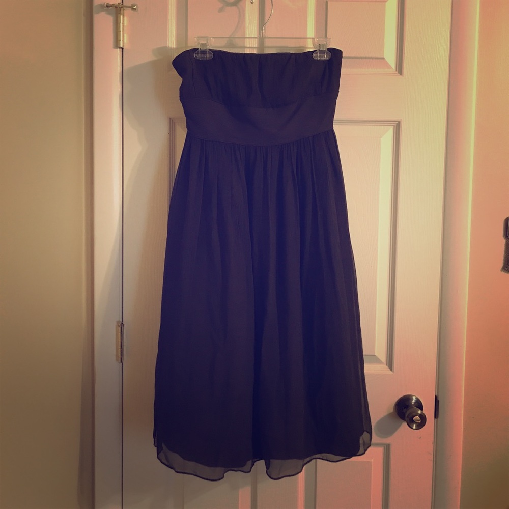 Brown strapless dress