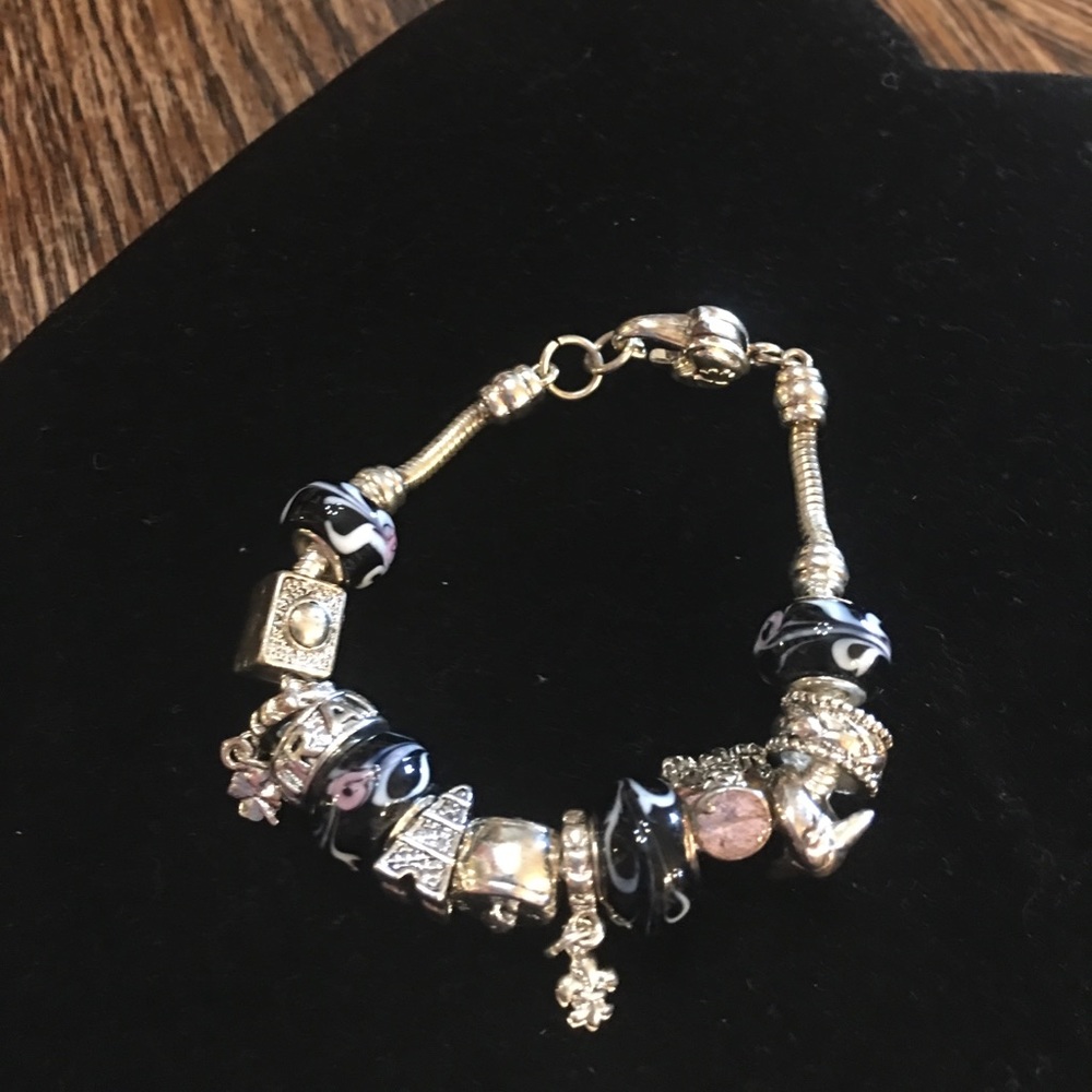 Pretty bead and charm bracelet