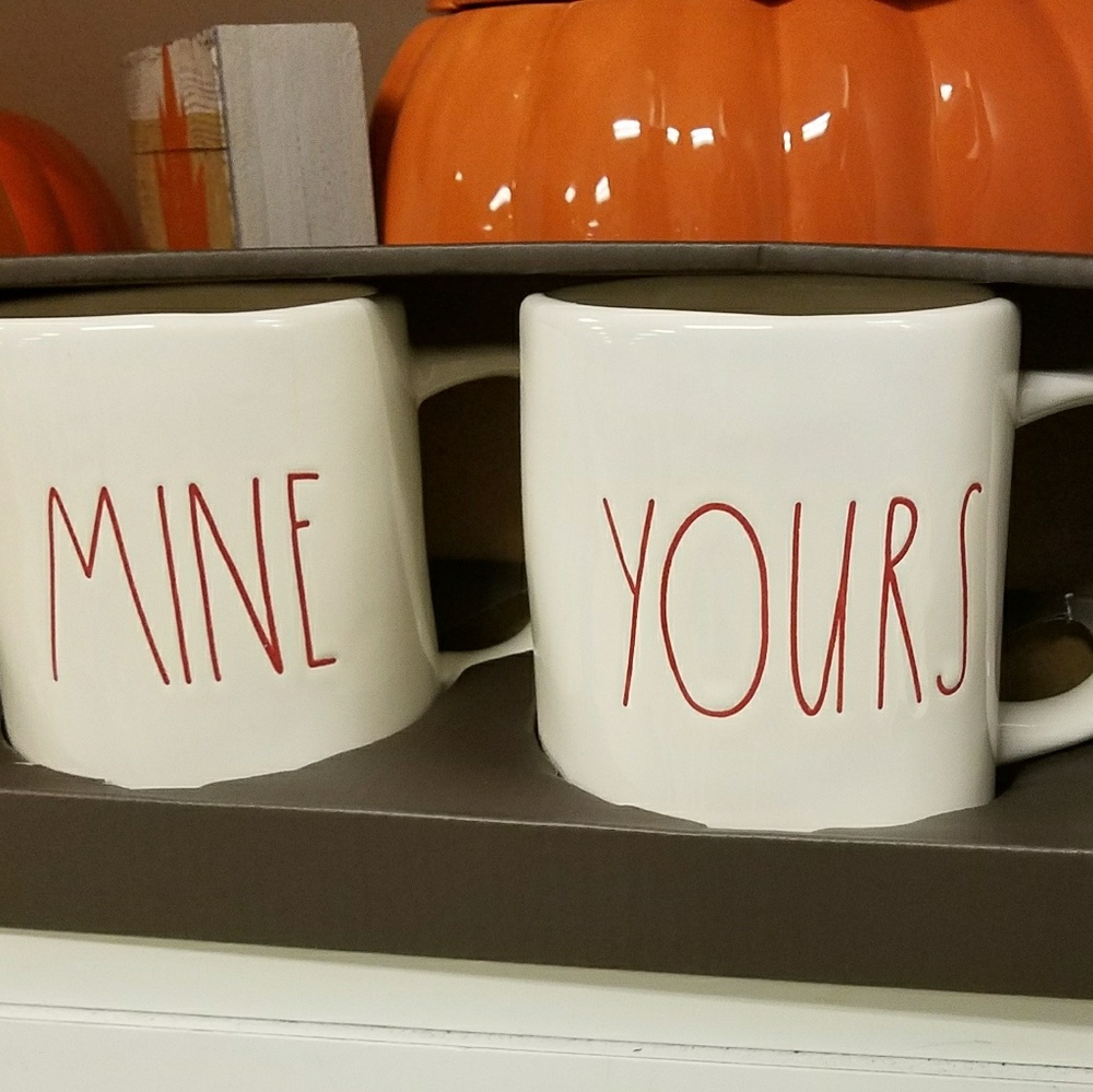 New Rae Dunn "MINE" and " YOURS" Mug Set