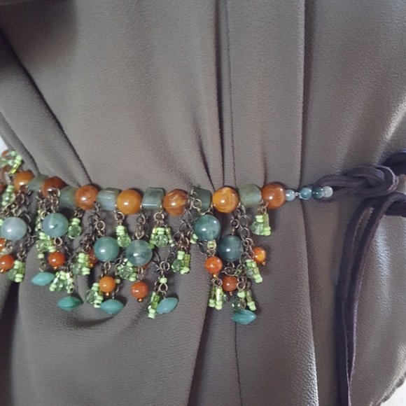 Gorgeous Boho beaded semi precious stone belt main image 6