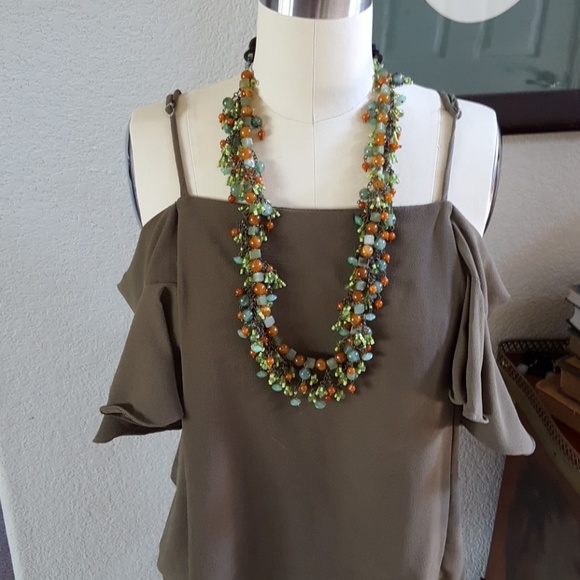 Gorgeous Boho beaded semi precious stone belt main image 7