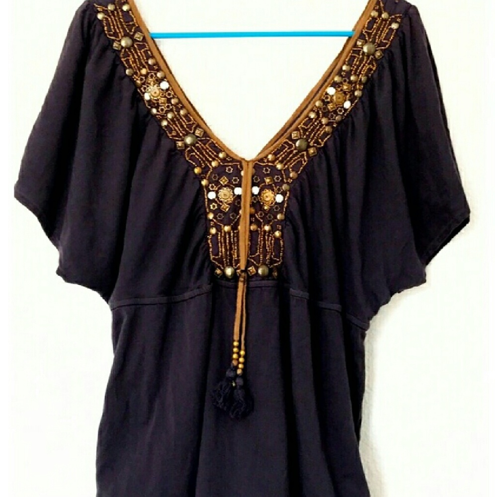 Anthropologie Boho cotton blouse