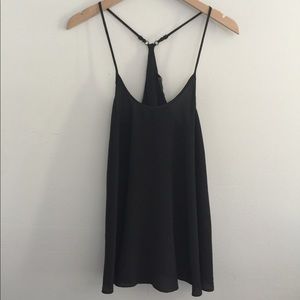 All Saints Teulada Black Silk Racer Back Tank