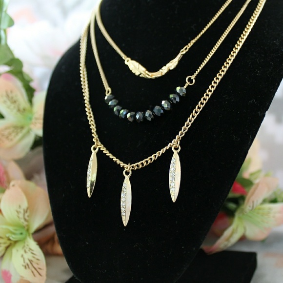 Set of 3 Gold Layering Necklaces - Picture 2 of 2
