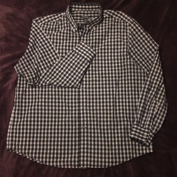 Navy Plaid Button Down - Picture 1 of 2