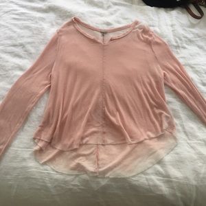 Urban Outfitters light pink waffle long sleeve