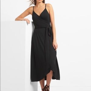 Black Midi Wrap Dress