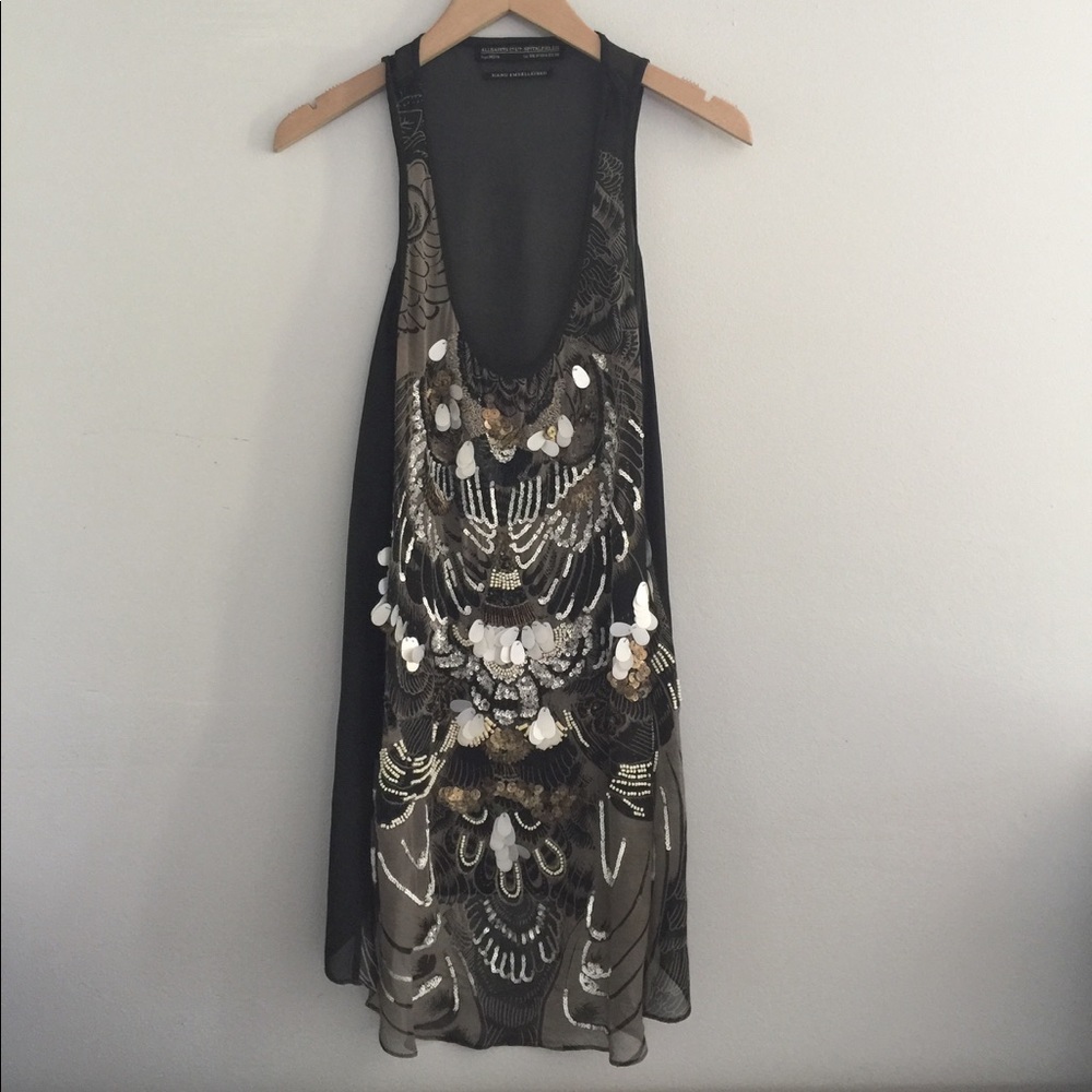 All Saints Hand Embellished Sequin Dress