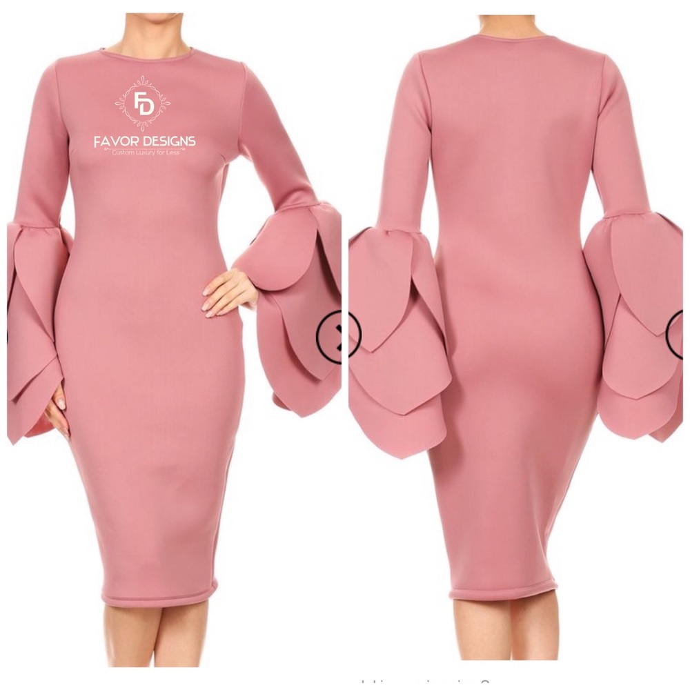 Classy Sassy Mauve or Red Pedal sleeve Dress S M