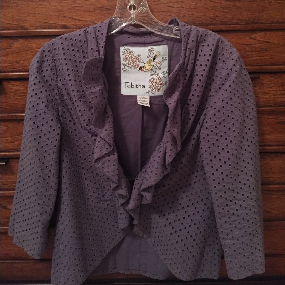 Blue Eyelet Jacket - Anthropologie Size 6