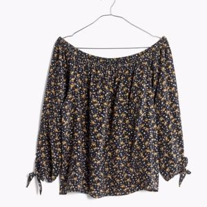 Madewell silk off the shoulder top