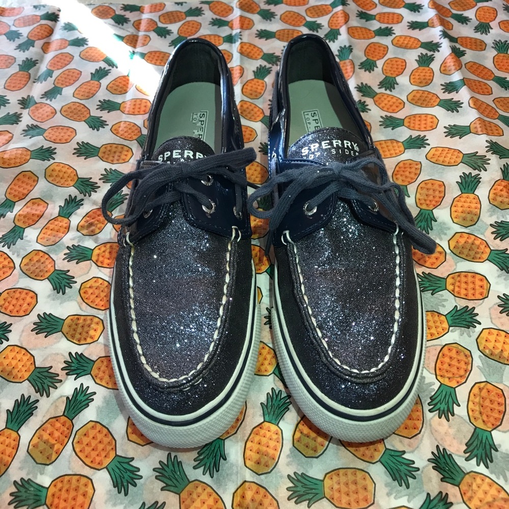 ✨💙Navy Blue/Grey Glitter Sperrys size 7.5💙✨