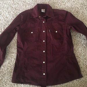 Women's carhartt button up shirt