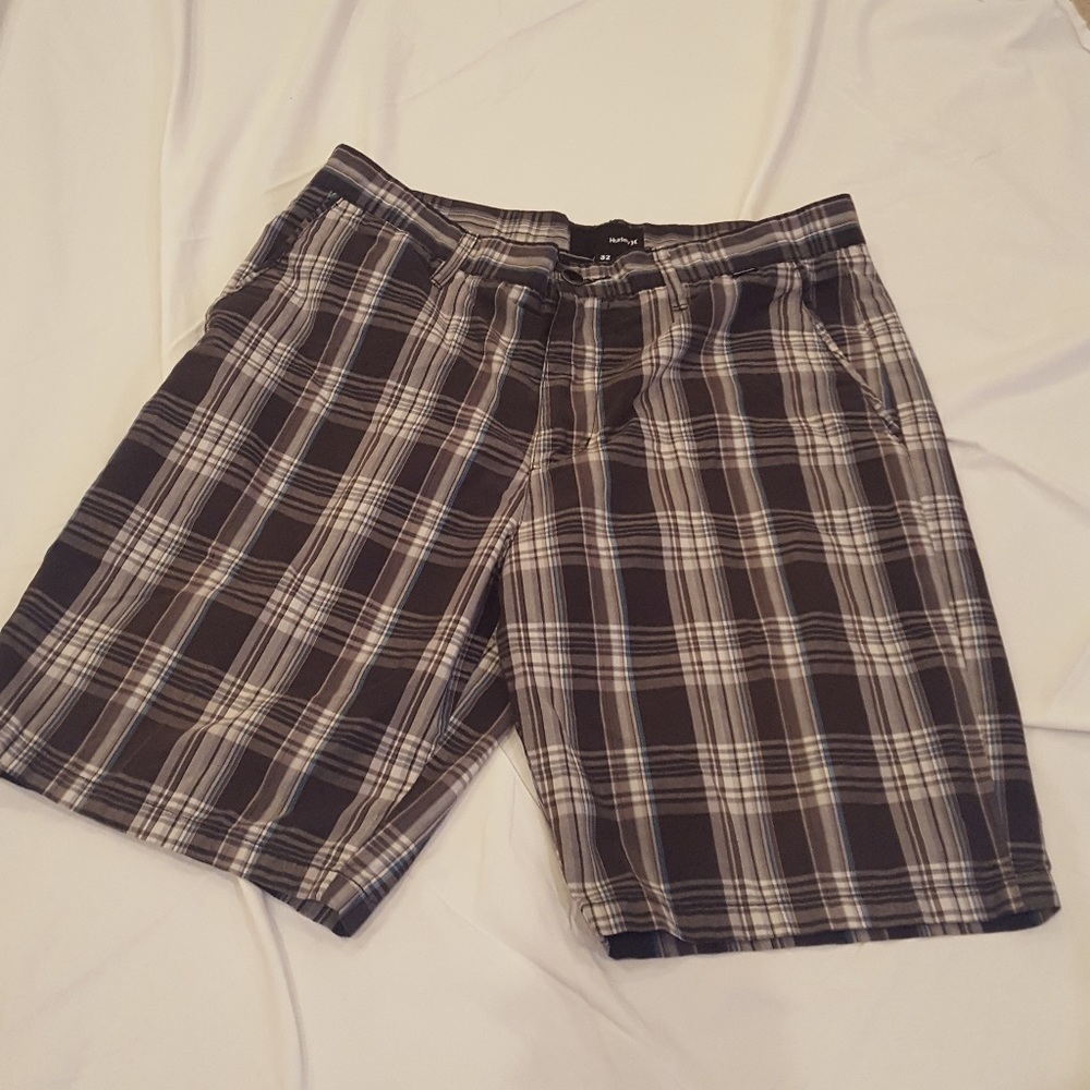 Hurley men's grey/blue pattern shorts