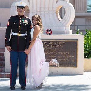White lace/sequined pink and white