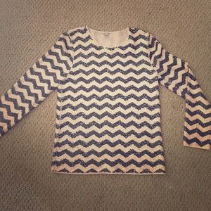 J Crew Chevron Sequin Top