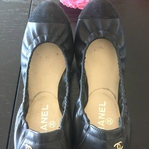 Authentic Chanel Scrunch CC Ballet Flats