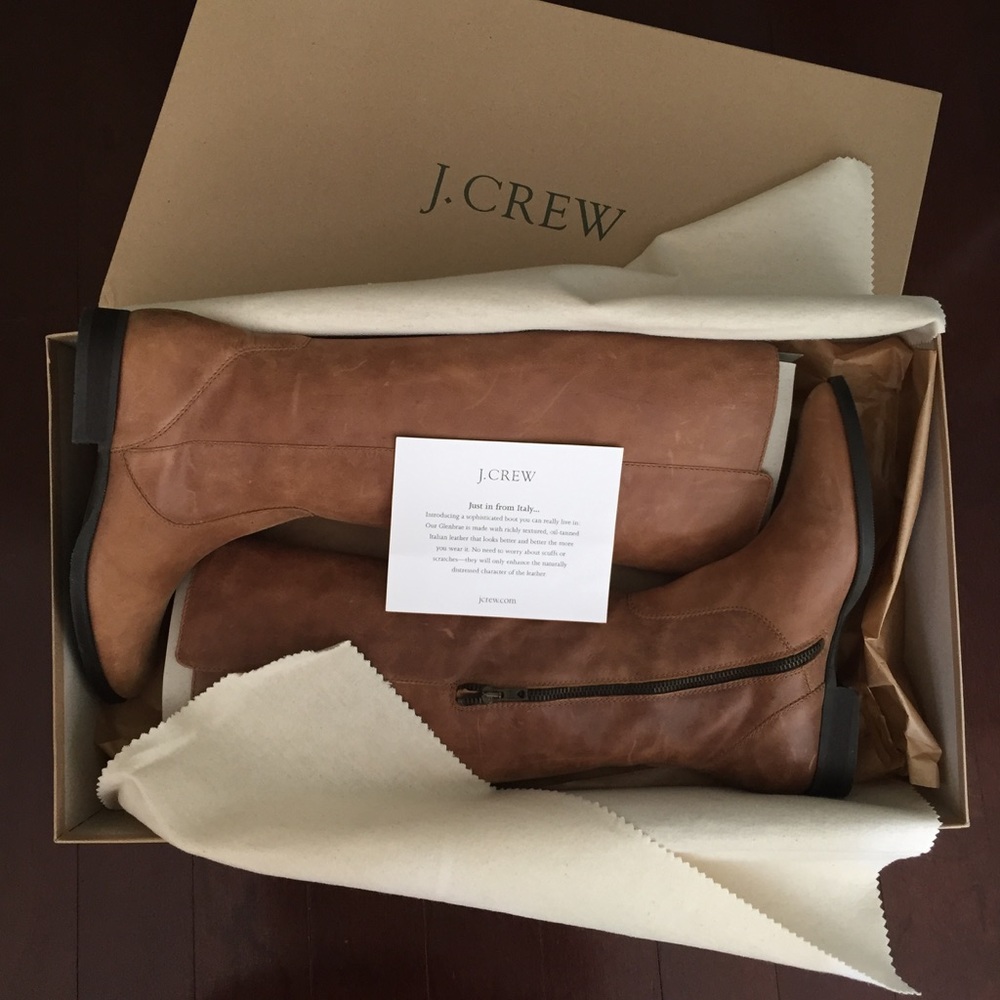 Long Glenbrae Leather Flat Boots
