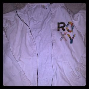 White Roxy Zip up Jacket