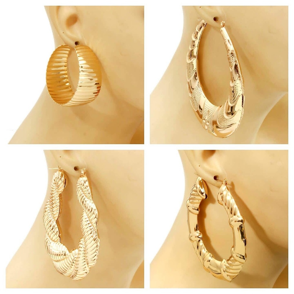 Gold Bamboo Earrings (Bundle)