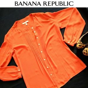 031] Gorgeous orange bliss banana republic blouse