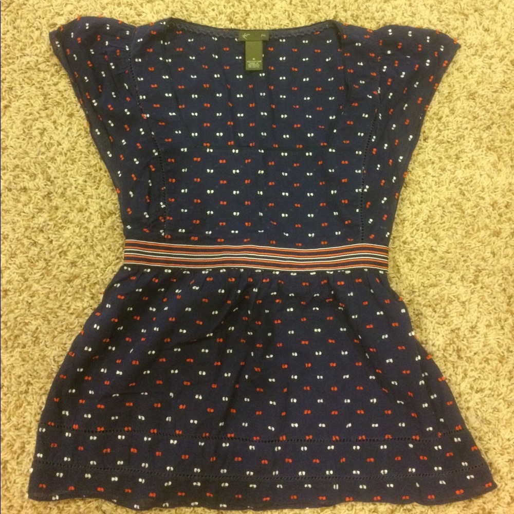 Anthropologie Fei Blue Dot Embroidered Top 6